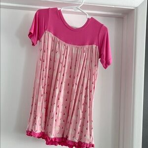 Kickee Pants Pink and Cream Kids Casual Dress